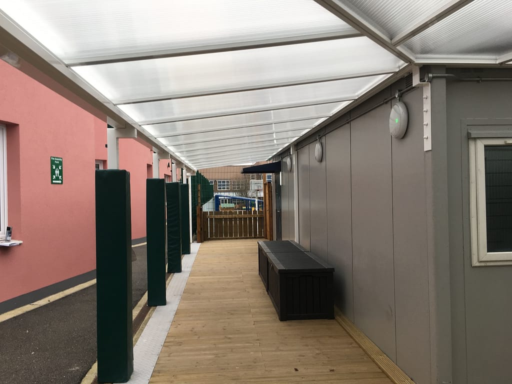 Greenvale School, Wall Mounted Canopy - Able Canopies Ltd