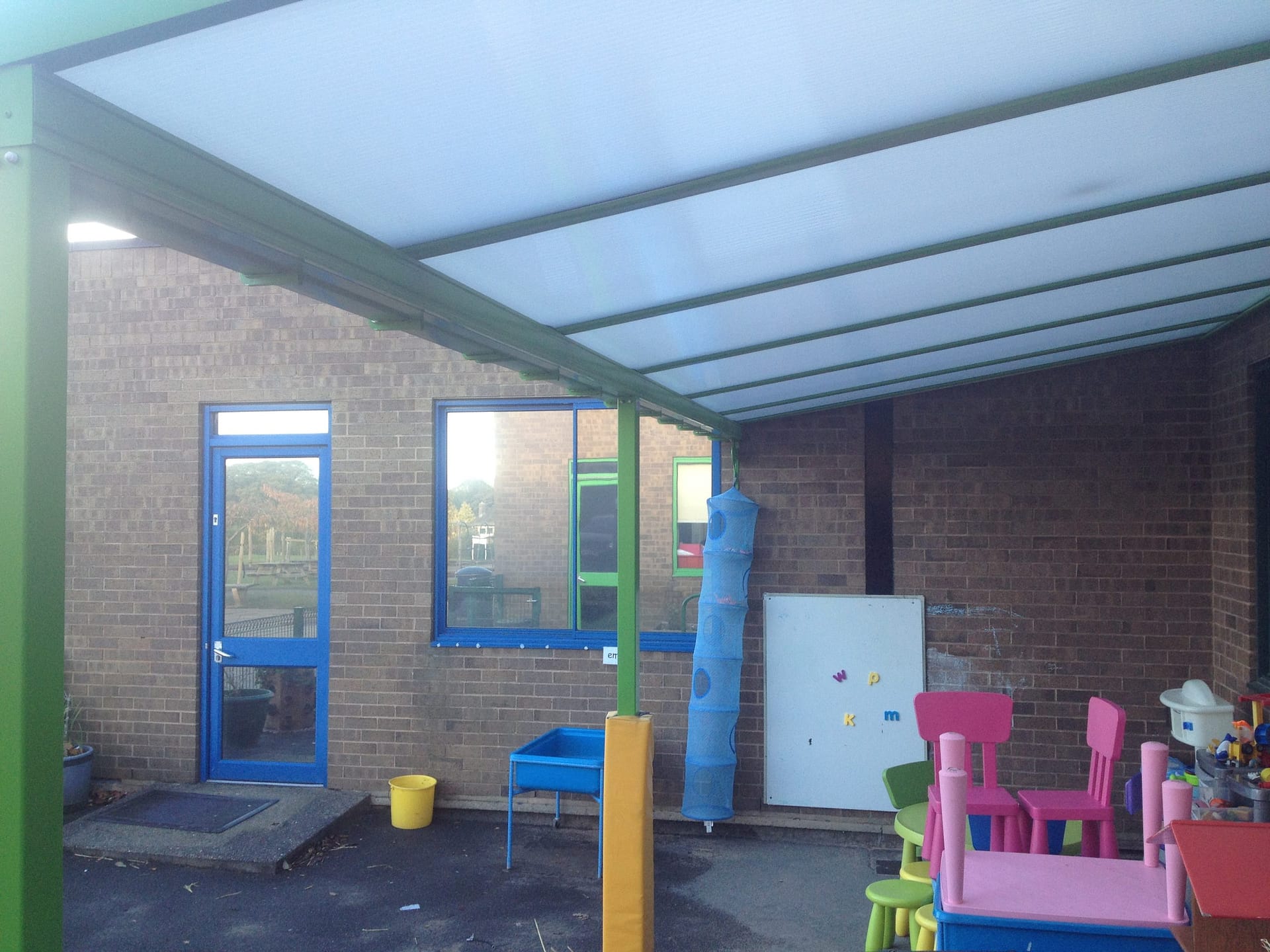 Bradway Primary School, Wall Mounted Canopies - Able Canopies Ltd