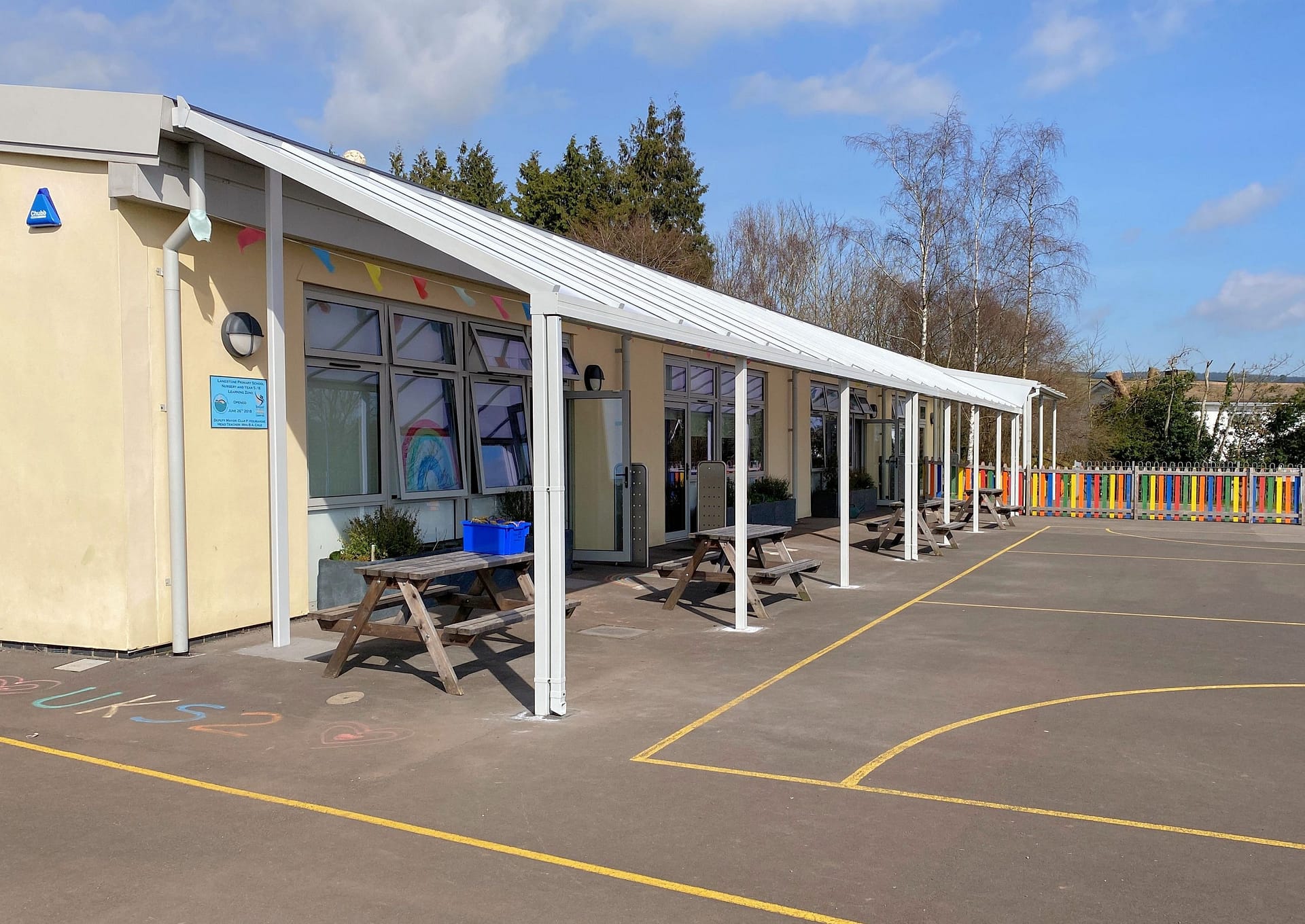 Langstone Primary School - Wall Mounted Canopy | Able Canopies Ltd.